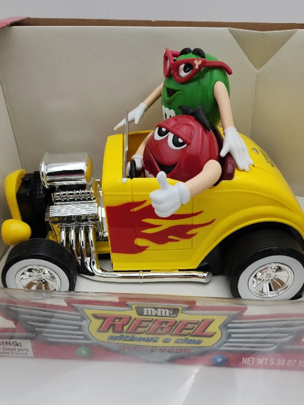 M&M'S Yellow Rebel Hot Rod with Red and Green Characters